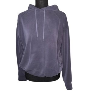 Athleta women’s bubble hem cropped hoodie blue size small